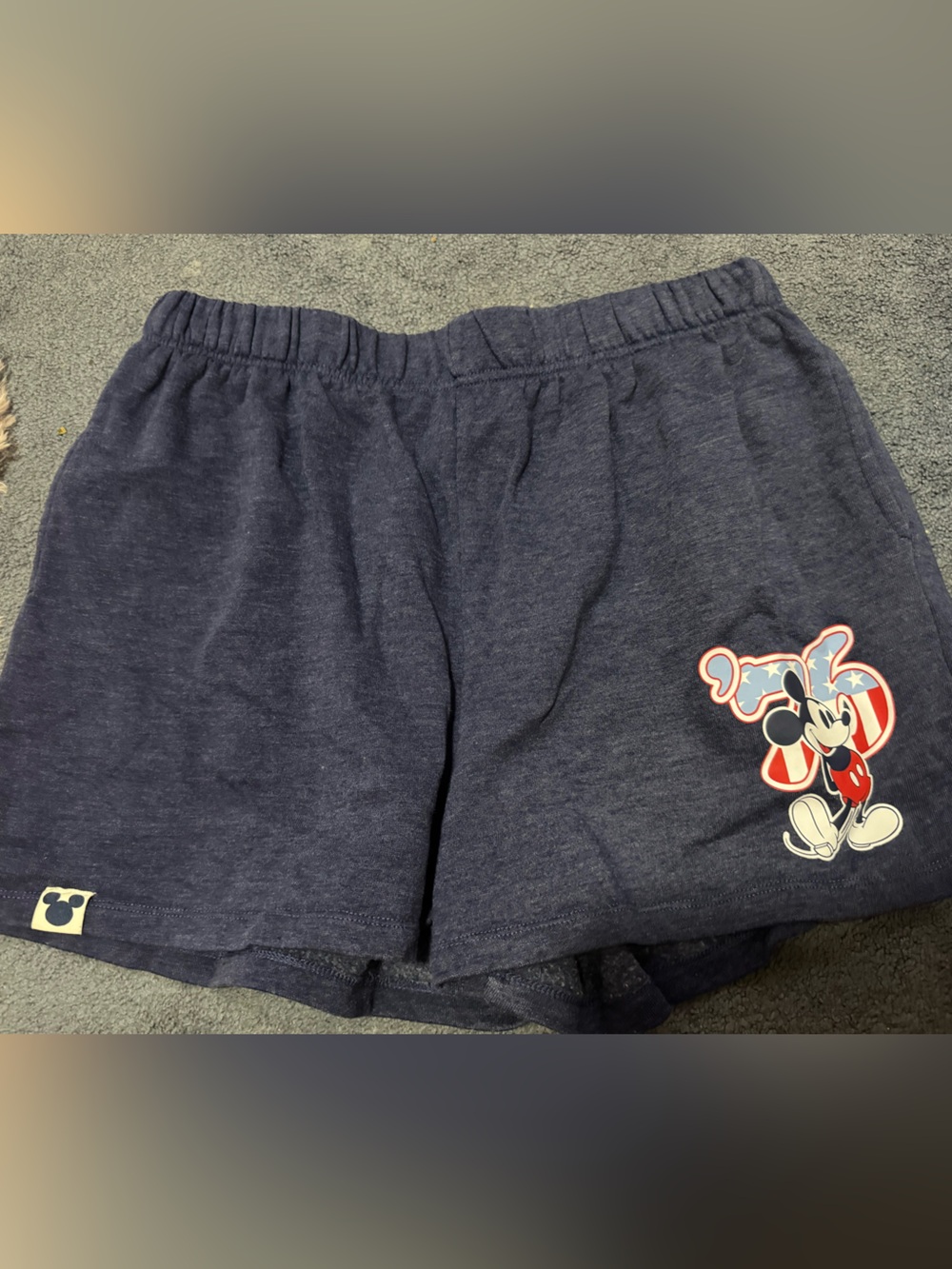 Disney Navy High-Waist Women’s Mickey Patriotic Graphic Shorts